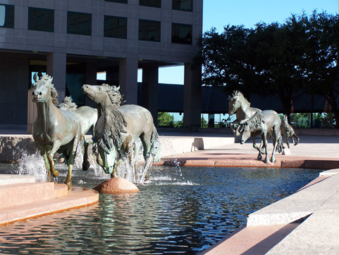 Mustangs at Las Colinas Williams Square in Irving