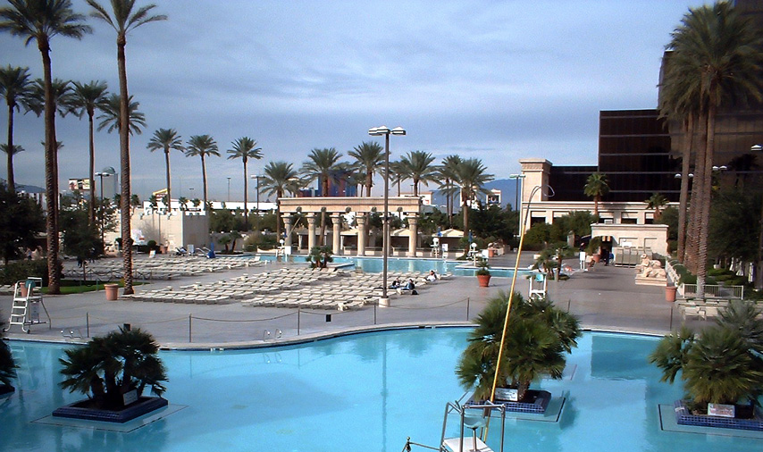Outside pool at the Luxor on the strip